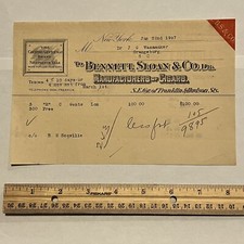 1907 BS & CO. BENNETT SLOAN MANUFACTURERS OF CIGARS SC, RECEIPT FOR GENTS picture