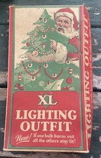ANTIQUE  VTG CHRISTMAS XL BRAND Lighting Outfit EMPTY SANTA BOX ONLY 1930's picture