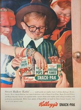 1955 Halloween Variety Snack Packs Kellogg's Cereal Print Ad Costumes picture