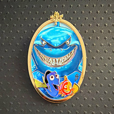 Artland Disney Pixar Finding Nemo LE 200 Bruce w/ Dory & Marlin Oval Pin picture