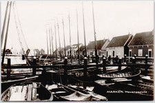 Netherlands Marken 1920 Havengezicht Fishing Boat Village Photo RPPC Postcard picture