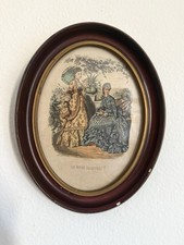 Vintage La Mode Illustree French Fashion Print Paris Victorian Oval Frame picture