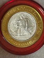 Four Queens Artemis Goddess Non-Colorized $10 .999 Silver Strike Token Red Cap picture