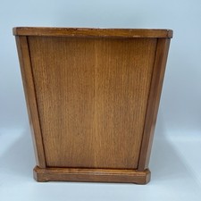 NUCRAFT Furniture 14” Walnut Wastepaper Basket MCM Grand Rapids MI Magazine Bin picture