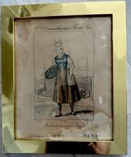 ORIGINAL MENU SS NORMANDIE FRENCH LINE Ship, 20 November 1937, Framed picture