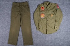 Vintage 1970s Boy Scouts of America Official Uniform Shirt & Pants Khaki Set picture