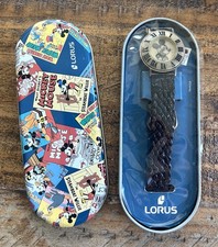 Vintage Men’s Lorus Disney Mickey Mouse Watch Braided Leather Original Case picture