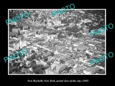 OLD LARGE HISTORIC PHOTO OF NEW ROCHELLE NEW YORK AERIAL VIEW OF CITY c1945 2 picture