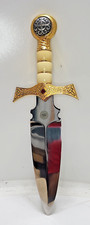 Claymore Highlander Dagger Gold by Marto of Toledo Spain Red Stone 14”  [47] picture