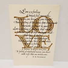 Vtg Love Poem Couples Cursive Victorian Hallmark Greeting Card CLEAN picture