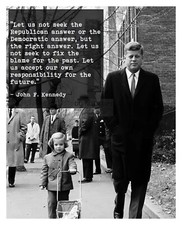 PRESIDENT JOHN F. KENNEDY JFK BIPARTISAN FUTURE QUOTE 8X10 B&W PHOTO picture