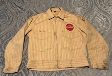 Vintage Master Prest Coca Cola Uniform Zip Up Jacket Pinstripe Patch Workwear picture