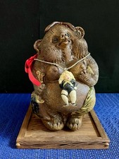 Shigaraki Yaki Raccoon Dog Figurine Necklace Ceramic Lucky Charm Collectible picture
