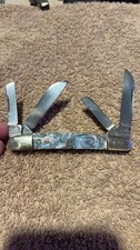 Vintage Bulldog Brand Abalone Congress 4-Blade Pocket Knife picture