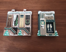 Sheila's Shelf Sitter 1990-91 Holiday Series Scrooge House and Meat Shop Butcher picture