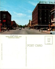 Eighth Street Looking West Coffeyville KS Postcard picture