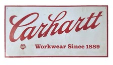 Carhartt Workwear Metal Sign Since 1889 Embossed Advertising Plaque 24x12” picture