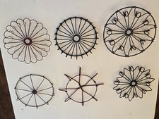 Antique Lot of 6  Metal Wire Trivets,  approx. 6 inches-8inch picture
