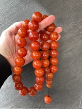 Oversized Orange Red Prayer Beads 33 Bead Tasbih Misbaha Tesbih Handmade picture