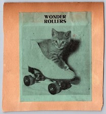 Wonder Rollers & 12th Street Market Roller Skating Ad Sticker on scrapbook page picture