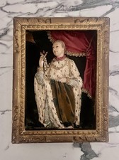 Rare Antique 18th Century Devotional Christian Shadow Box Art Reliquary 11” picture