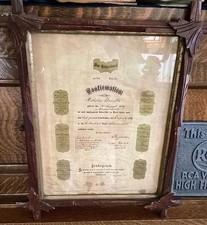 Antique German American Confirmation Certificate Cincinnati Ohio Folk Art Frame picture