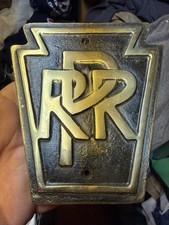 Vintage PRR PENNSYLVANIA RAILROAD Brass Emblem Plaque Sign picture