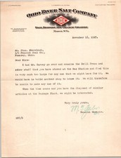 1927 Vintage Letterhead Ohio River Salt Company Mason WVA - Pomeroy Ohio picture