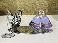 Crystal Delight Chrome Australian Crystals Swan & Purple Bells By Mascot w/ Tag picture