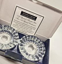 Vintage Collector's Crystal Gallery Genuine Crystal Votive Candleholder Set NIB picture