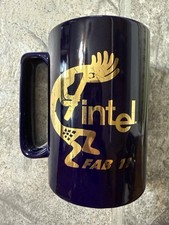 Intel Fab 11 Employee  Mug Blue Gold Semiconductor Tech Collectible Promo Cup picture