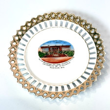 MADISON University WI WISCONSIN Antique Souvenir China TRINKET DISH PLATE picture
