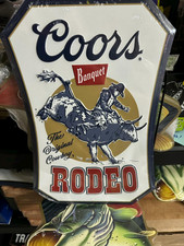 Coors Banquet Rodeo Metal Sign – “The Original Cowboy” Bull Rider Wall Art picture