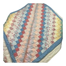 Vintage trip around the world Patchwork Quilt 65 x 83 USA made picture