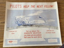Vintage Original 1960 Advertising Poster ICAO OACI Montreal Training Aviation picture