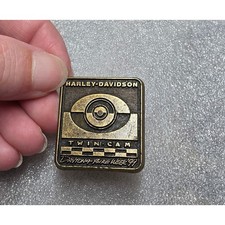 Vintage 1999  Harley Davidson Square Brass Emblem Lapel Pin picture