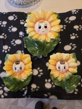 Vintage Ceramic Anthropomorphic Flower Head Planters picture