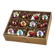 Bright Vintage-style Christmas Tree Ornaments 12 Piece Set 3.25 Inch picture