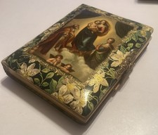 Antique Victorian 1800's Ornate Photo Album With Original Photos BRASS LATCH picture