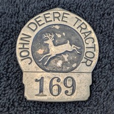 Vintage John Deere Tractor Factory #169 Employee ID Pinback Badge picture