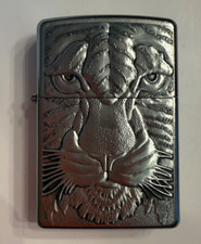 2010 Zippo Lighter - 20287 Tiger Head Emblem Zippo Lighter E10 Mint Condition picture