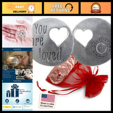 Set of 10 Handcrafted Pewter Heart Pocket Tokens | Unique Gifts for Mom | Keepsa picture