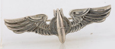 WW2 'BALFOUR' STERLING SILVER 925 US AERIAL GUNNER WINGS PIN, 2