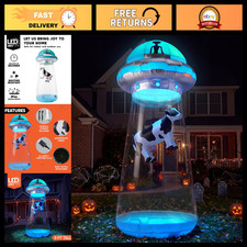 9FT Halloween Inflatable UFO Alien Decor - Outdoor Yard Decoration with LEDs picture