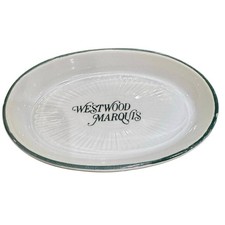Vintage Westwood Marquis Hotel Los Angeles Ceramic Soap Trinket Dish Green 5.5” picture