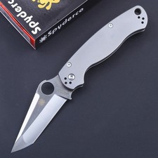 C81 Para Military 2 Titanium Handle Tanto D2 Steel Blade Lock Back Pocket Knife picture