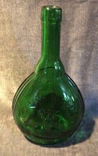 Beautiful Green Jenny Lind Huffsey Calabash Flask 1850s Reproduction picture