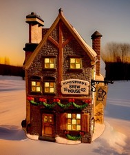 1993 Dept 56 Heritage Dickens Village Kingsford's Brew House #58114 Box & Light picture