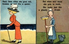 Humorous maid comparison Humor c1900s-10s Vintage Postcard picture
