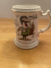 Vtg. Royal Crown China “Cheers” Beer Tankard / Mustache Cup picture